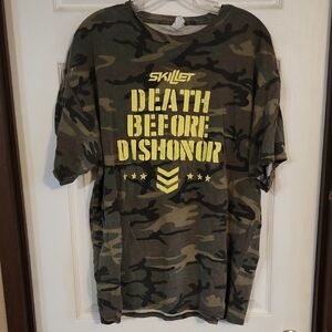 Port and Company Green and Yellow Short Sleeve Tee